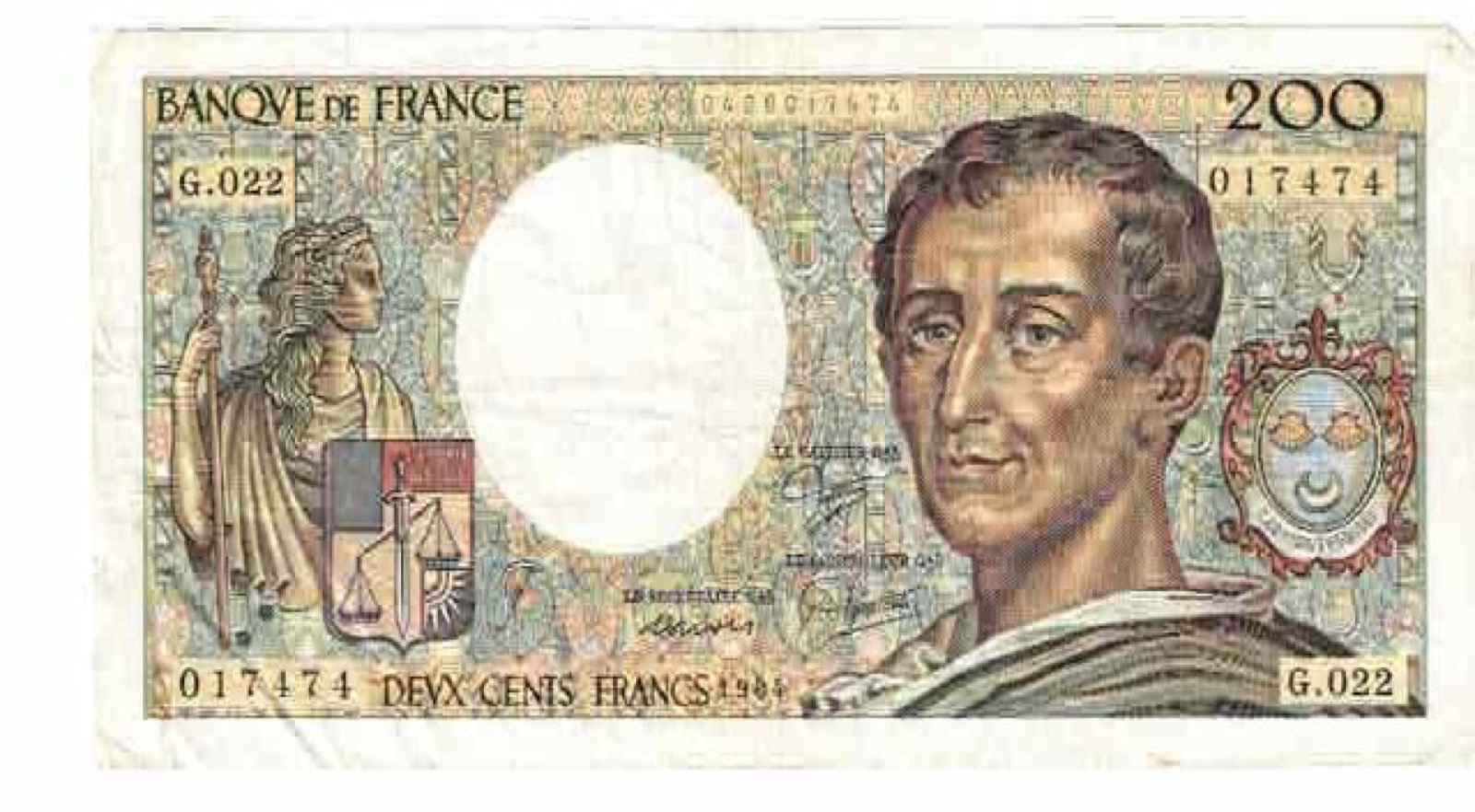 Billet 200 Francs Montesquieu 1984 TTB